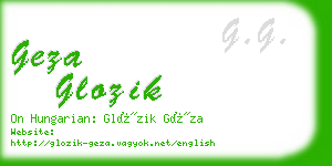 geza glozik business card